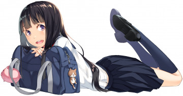 Картинка аниме unknown +другое девушка взгляд фон