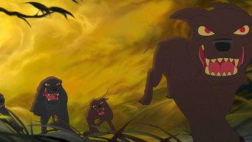 Картинка мультфильмы bambi+2 собака злая растения