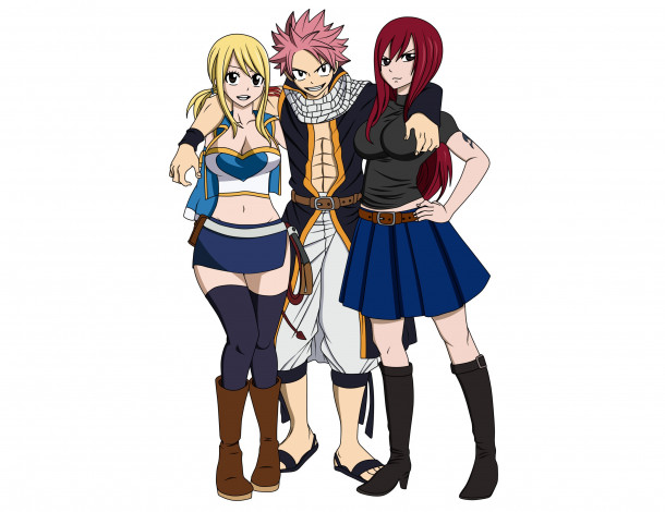 Обои картинки фото аниме, fairy tail, хвост, феи