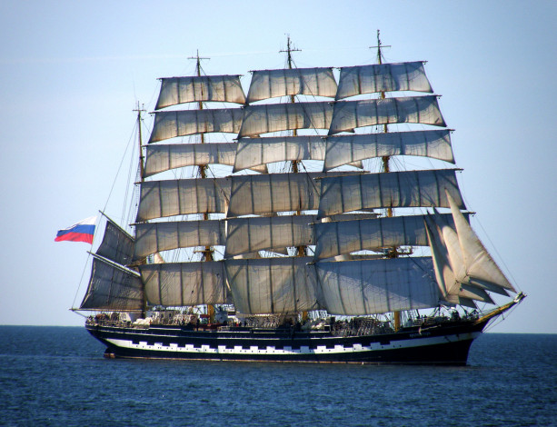Обои картинки фото барк крузенштерн, корабли, парусники, баркэкрузенштерн, парусник