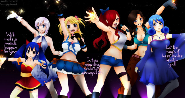 Обои картинки фото аниме, fairy tail, хвост, феи