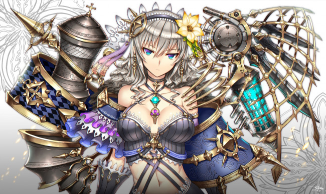 Обои картинки фото аниме, оружие,  техника,  технологии, девушка