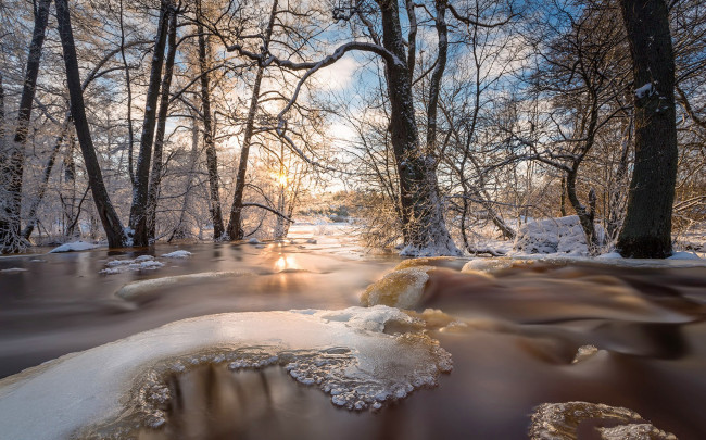 Обои картинки фото природа, зима, простор