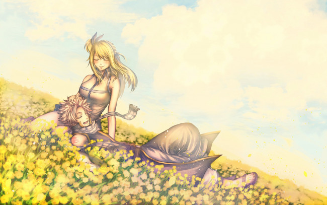 Обои картинки фото аниме, fairy tail, хвост, феи