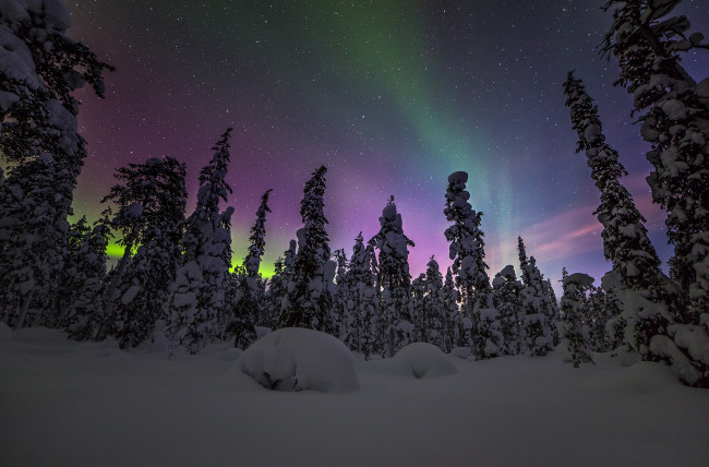 Обои картинки фото природа, северное сияние, простор