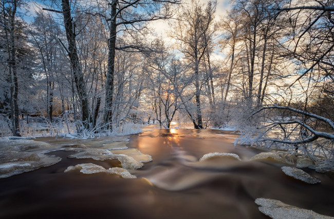 Обои картинки фото природа, зима, простор