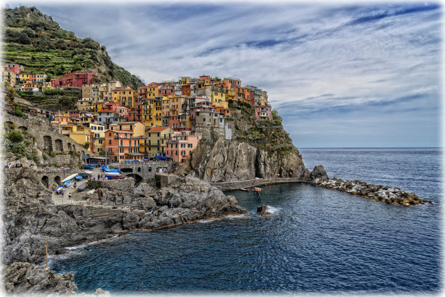 Обои картинки фото manarola, города, - панорамы, побережье
