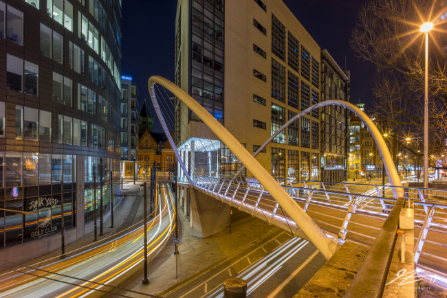 Обои картинки фото manchester, города, - огни ночного города, огни, ночь