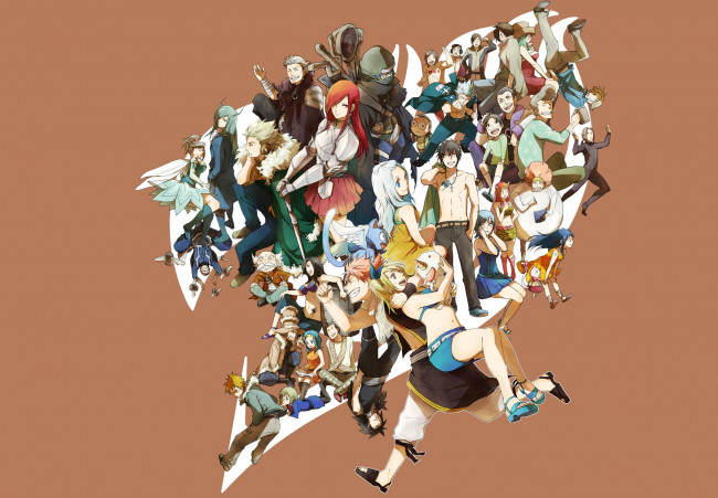 Обои картинки фото аниме, fairy tail, хвост, феи