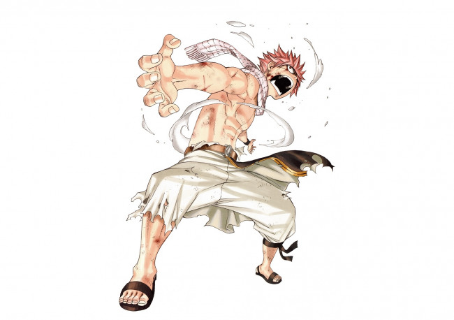 Обои картинки фото аниме, fairy tail, нацу