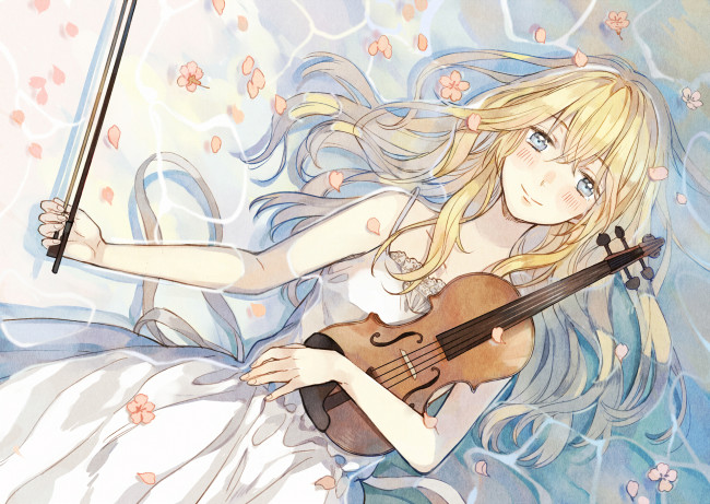 Обои картинки фото аниме, shigatsu wa kimi no uso, твоя, апрельская, ложь