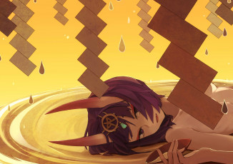 Картинка аниме fate stay+night +grand+order +apocrypha рога капли девушка