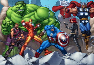 Картинка рисованное комиксы униформа девушка мужчины фон