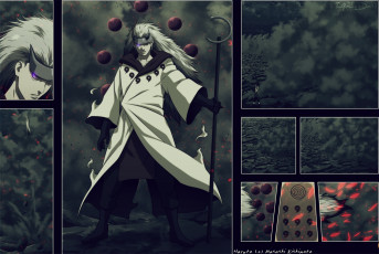 Картинка аниме naruto мадара мудрец тьма посох