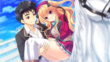 обоя аниме, baka to test to shoukanjuu, фон, девушка, взгляд