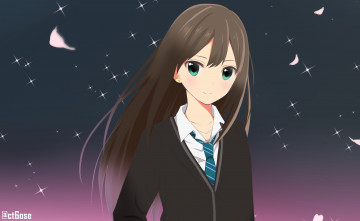 Картинка аниме idolm@ster фон взгляд девушка