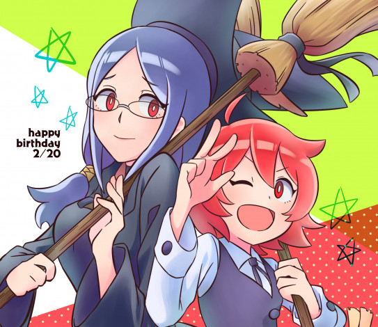 Обои картинки фото аниме, little witch academia, девушки
