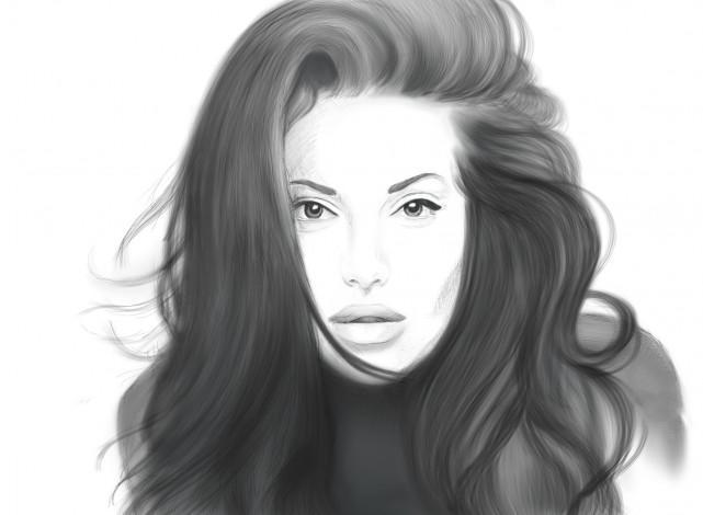 Обои картинки фото рисованное, люди, взгляд, фон, девушка