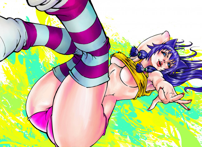 Обои картинки фото аниме, животные,  существа, девушка, взгляд, фон