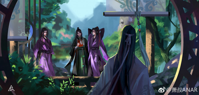 Обои картинки фото аниме, unknown,  другое , кимоно, двор, парни