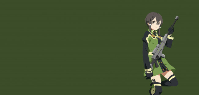 Обои картинки фото аниме, sword art online, взгляд, девушка, sword, art, online, фон