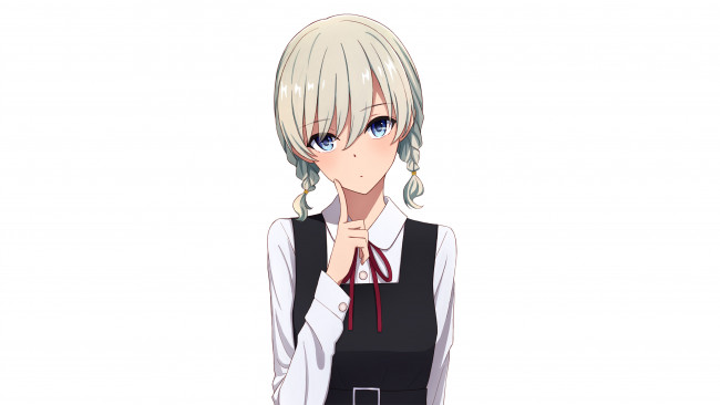 Обои картинки фото аниме, unknown,  другое , фон, девушка, взгляд