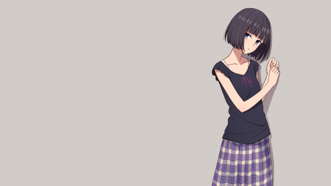 Обои картинки фото аниме, unknown,  другое , взгляд, фон, девушка