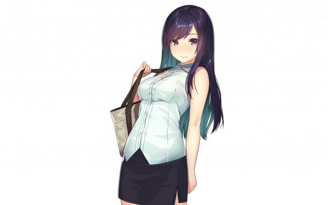 Обои картинки фото аниме, unknown,  другое , взгляд, фон, девушка