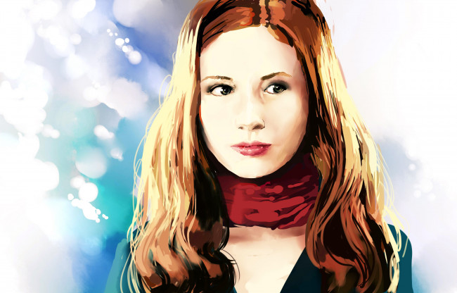 Обои картинки фото рисованное, люди, взгляд, фон, девушка