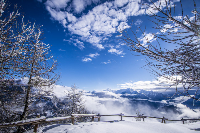 Обои картинки фото природа, зима, простор