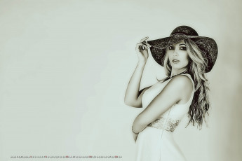 Картинка календари компьютерный+дизайн calendar женщина 2019 девушка взгляд шляпа