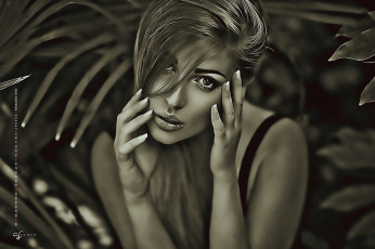 Картинка календари компьютерный+дизайн растение девушка 2019 calendar женщина лицо взгляд