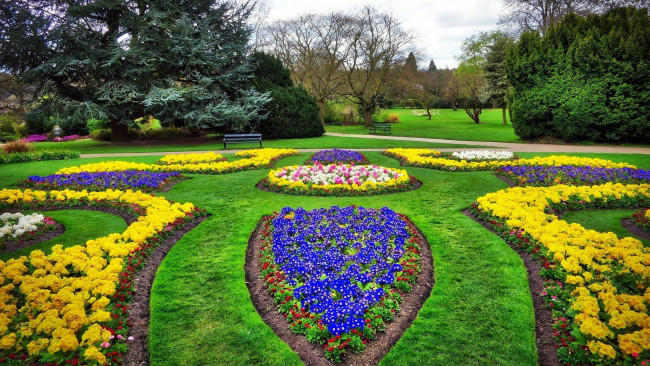 Обои картинки фото природа, парк, клумбы