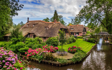 Картинка giethoorn netherlands города -+здания +дома