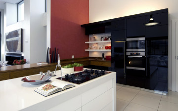 Картинка интерьер кухня плита духовка книга