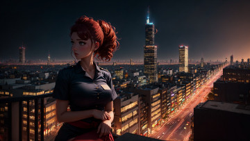 Картинка аниме город +улицы +интерьер +здания нейросети графика нейроарт ai art нейронные сети рисунки нейро искусство