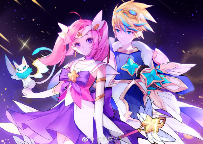 Обои картинки фото видео игры, league of legends, пара, звезды