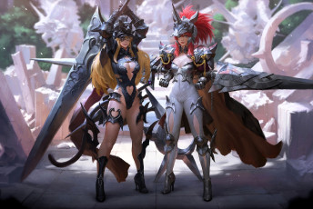 обоя видео игры, ---другое, девушки, персонажи, хвост, оружие