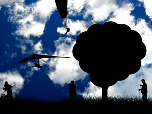 обоя on, the, airplane, векторная, графика