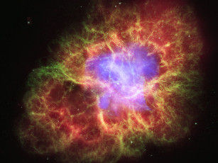 Картинка крабовидная туманность космос галактики туманности