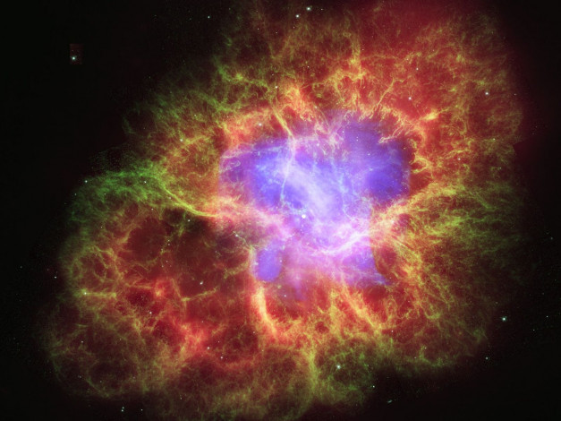 Обои картинки фото крабовидная, туманность, космос, галактики, туманности