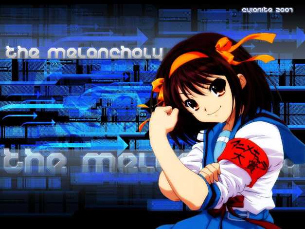 Обои картинки фото аниме, the, melancholy, of, haruhi, suzumiya