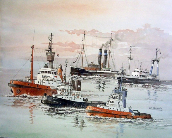 Обои картинки фото корабли, рисованные