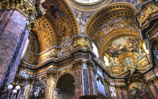 Обои картинки фото интерьер, убранство, роспись, храма