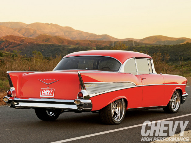 Обои картинки фото 1957, chevy, bel, air, автомобили, chevrolet