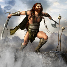 Картинка 3д графика military черепа облака оружия