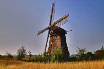Картинка разное мельницы деревья трава ветряк
