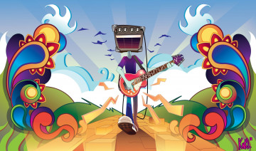 Картинка векторная графика гитара