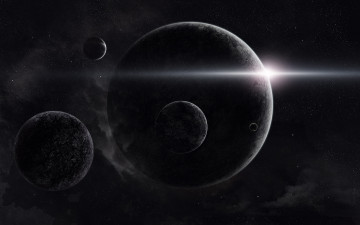 Картинка космос арт фон тёмный свечения планеты