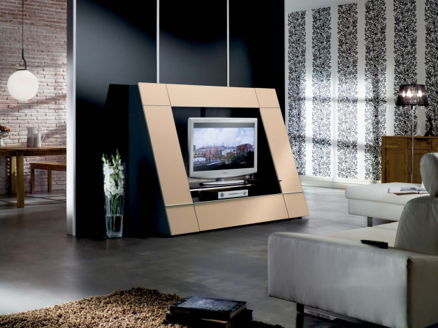 Обои картинки фото интерьер, гостиная, телевизор